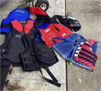 Group of family life vests