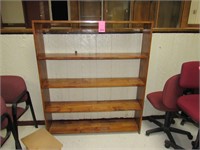 Wood Bookcase & Stool