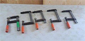Five 10 inch clamps