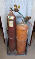 Oxygen acetylene torch with cart
