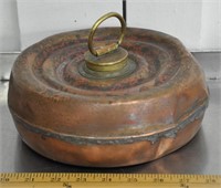 Vintage copper and brass bed warmer