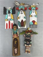 Native American Painted Wood Figures; Kachina