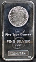 5 troy oz silver bar