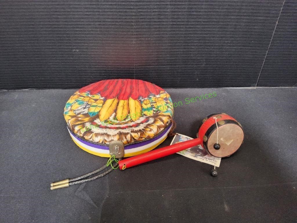 Spinning Drum & Decorative Tambourine