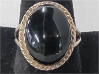 Sterling Silver Ring w/ Onyx 7.5gr TW Size 11