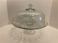 Clear Glass Cake Stand with Dome