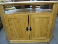 Natural Wood Rustic Corner TV Cabinet