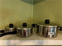 Set of 3 Pots with lids