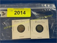2 Roman coins
