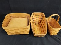 3PC LONGABERGER BASKETS