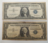 Two 1957 $1 Silver Certificates