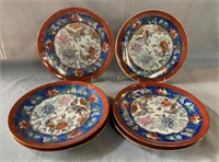 (6) Oriental plates, Assiettes orientales, 10"