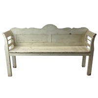 19TH C. EASTERN EUROPEAN PAINTED BENCH