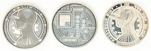 Coin 3 Bitcoin-1oz Silver Rounds-Total 3 ounces