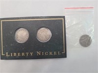 3 Pc Liberty Nickels1905, 1908, 1912