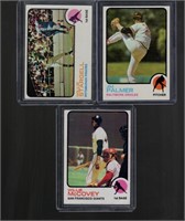 Lot of 3 1973 Topps Baseball Cards.  Jim Palmer,