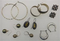 Vintage Sterling Silver Earrings Modernist, CW,