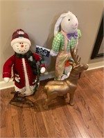 Snowman, Rabbit and reindeer decor