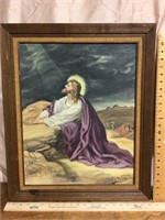 Signed oil on canvas Jesus picture
