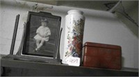 old standup frame/vase/décor box