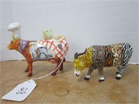 2 COW FIGURINES