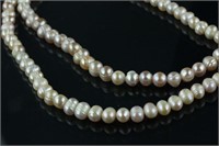 Pair of Chinese White Pearl Necklaces