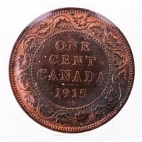 Canada 1915 Large One Cent Coin MS60 ICCS Cleaned