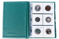 Coin Stock Book - 12 World Coins- Includes Silver