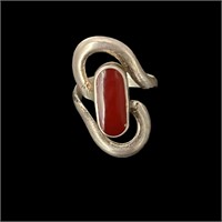Ruby Slatted 14k White Gold Swirled Ring