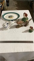 Porcelain birds and rabbit figurines , d
