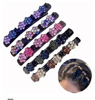 Sparkling Crystal stone Braided Hair Clips for