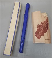 Vintage Blue Plastic School Recorder