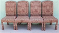 SET 4 UPHOLSTERED DINING CHAIRS, 20TH C. GOOD