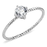 Precious .50ct White Sapphire Twisted Band Ring
