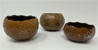 Three Wired Decorative  Dried Gourds