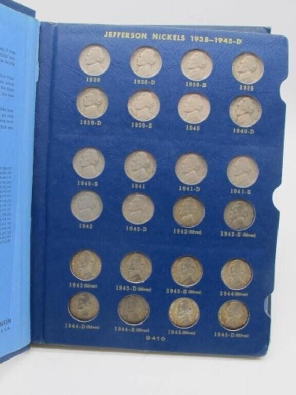 JEFFERSON NICKELS 1938-64 COMPLETE BLUE BOOK