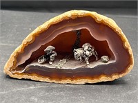 Natural Geode Miner Sculpture