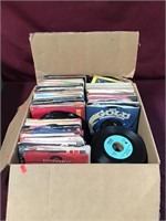 Large Box Of 45 Records- Classic Rock And Radio