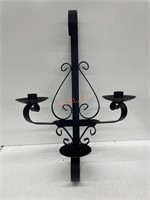 Black 3 Armed Wrought Iron Candle Holder