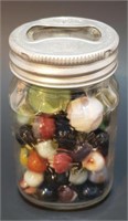 Glass Hershey's Jar Filled with Marbles
