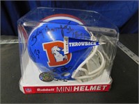 Denver Broncos Signed Mini Helmet, Billy Thompson