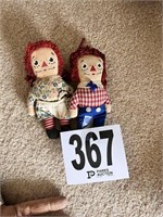 Vintage miniature Raggedy Ann & Andy dolls