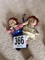Vintage small Raggedy Ann & Andy dolls