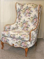 Vintage Wingback Chair with Animal Feet