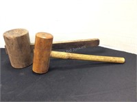 Two Round Wood Mallets