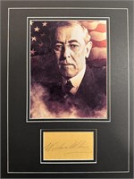 Woodrow Wilson Custom Matted Autograph Display