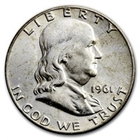 1961-d Franklin Half Dollar Bu