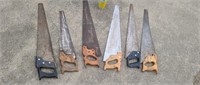 6 handsaws, one is  Craftsman stainless steel