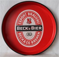 Vintage German Beck's Beir Metal Serving Tray