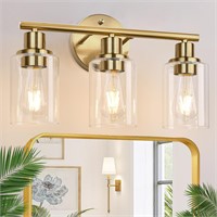 3-Light Gold Vanity Wall Lamp
